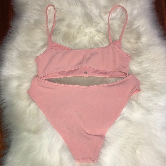 SOLD Forever 21 Pink Ribbed Swim Set - Picture 2 of 2